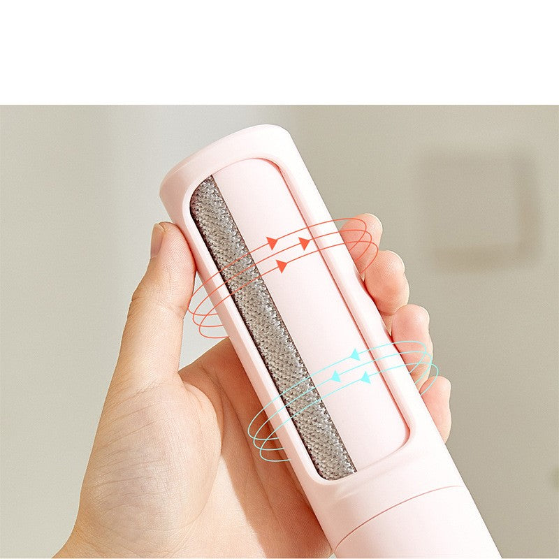 Reusable pet-hair remover showing collected fur on the brush