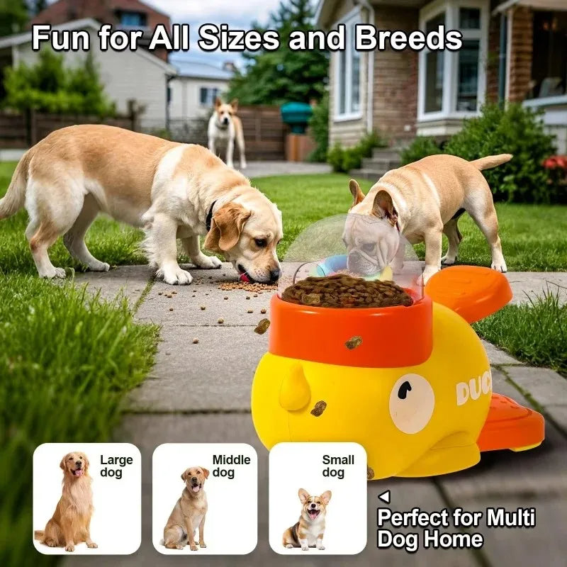Yellow puzzle feeder for slower dog mealtimes