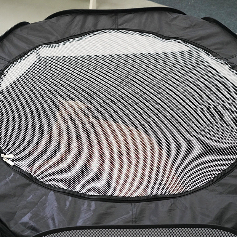 Breathable mesh top of foldable cat tunnel and play bed