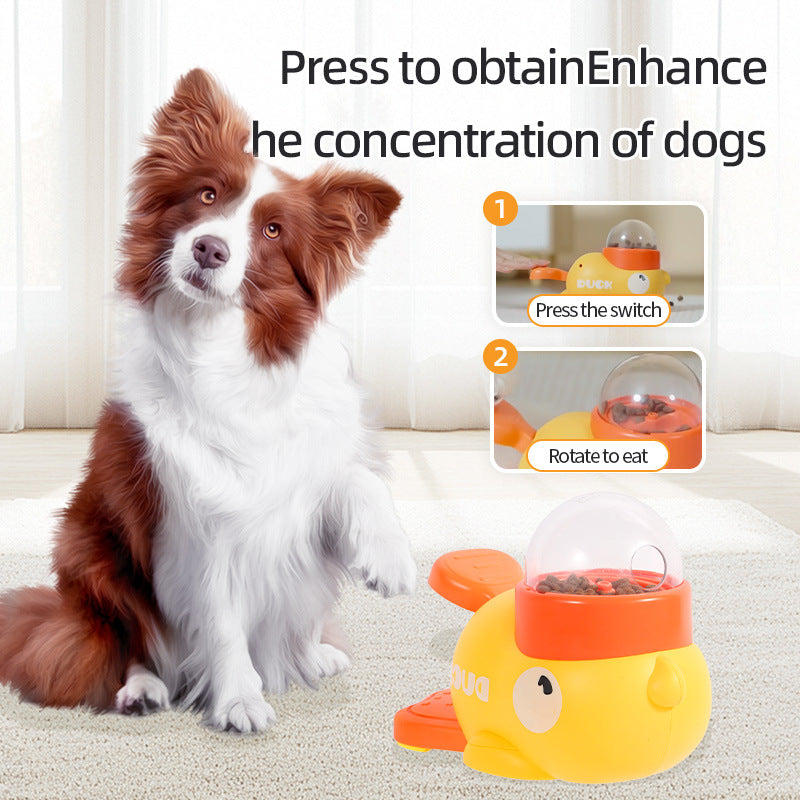 Dog feeding enrichment puzzle with duck design