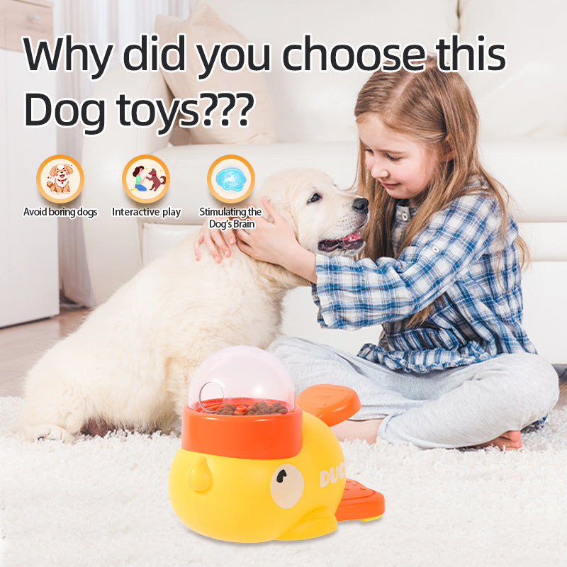 Interactive dog feeder for mental stimulation and slower eating